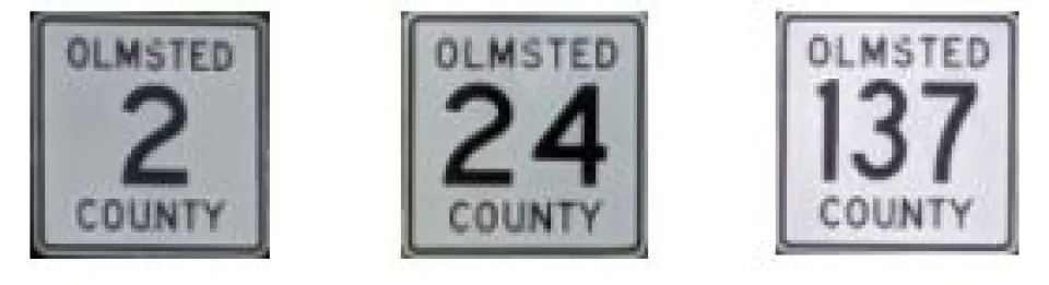 example of a country road sign