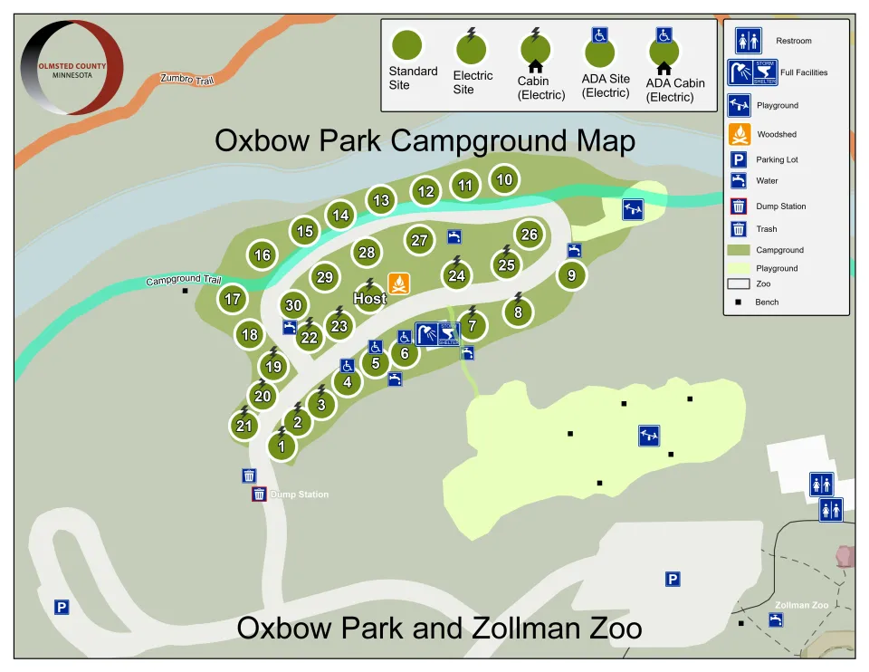 map of Oxbow Park Campground