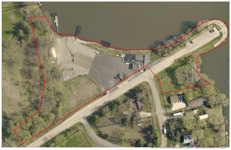 Boundary outline of Lake Zumbro Park