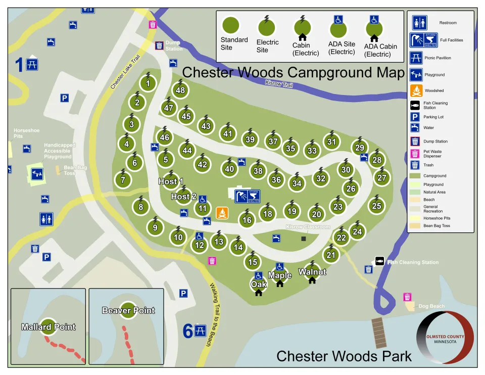 Chester Woods Park Campground Map