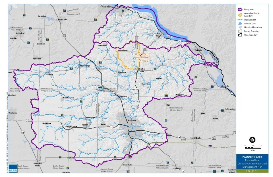 Zumbro One Watershed One Plan Boundary Map