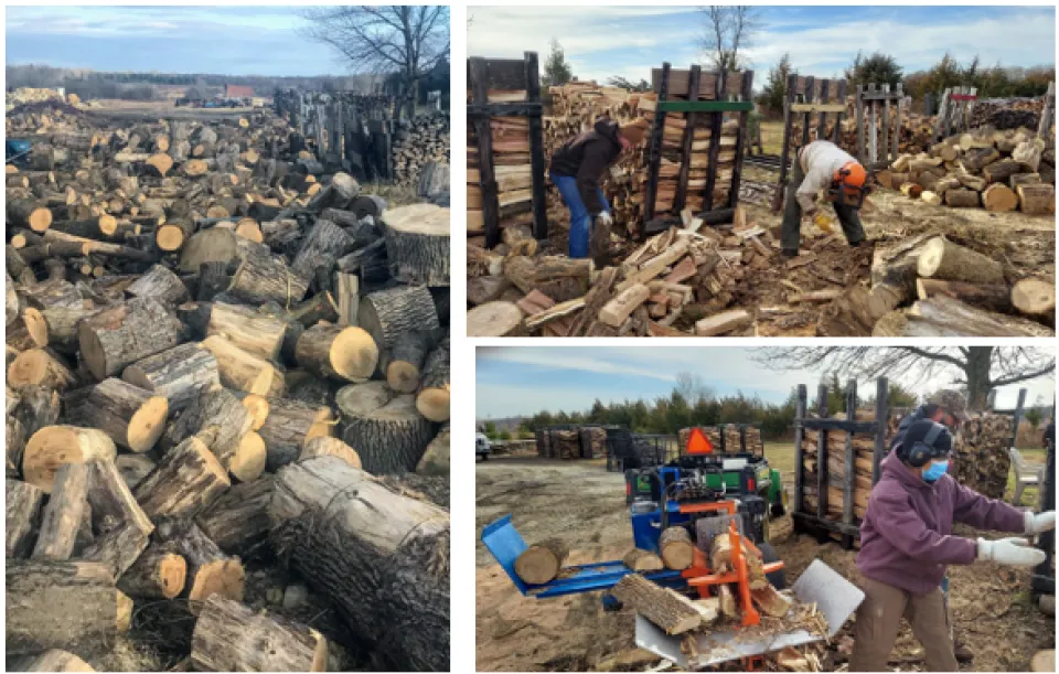 Volunteers Wood Cutting at Chester Woods Park