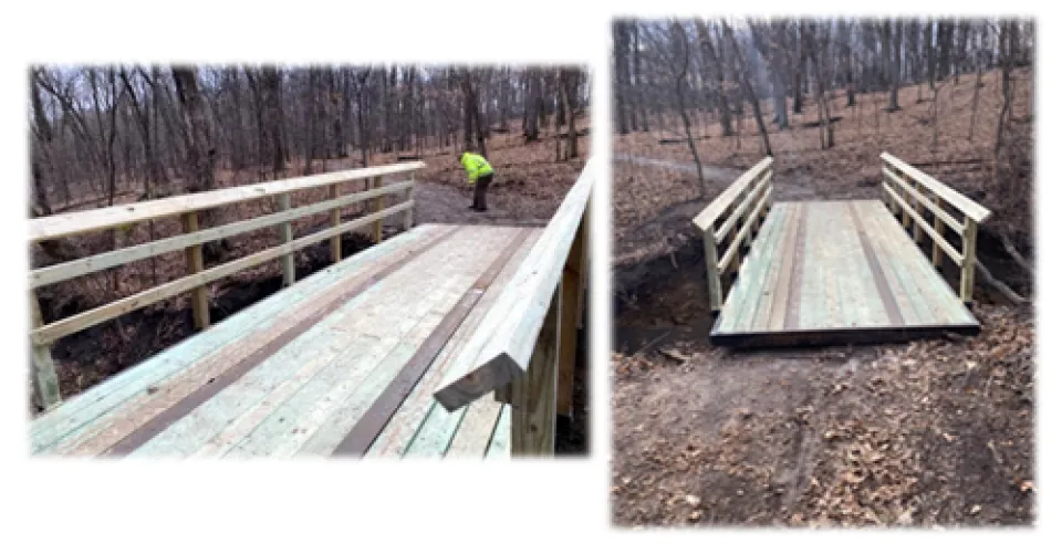 Construction of a bridge at oxbow park