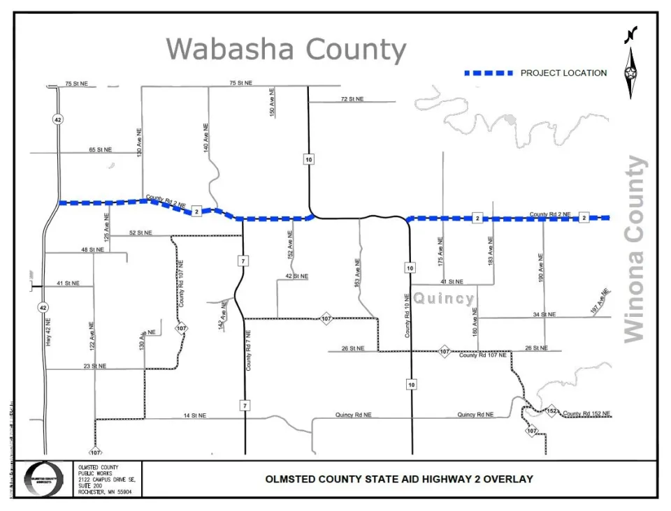 CSAH 2 NE Road Work Map