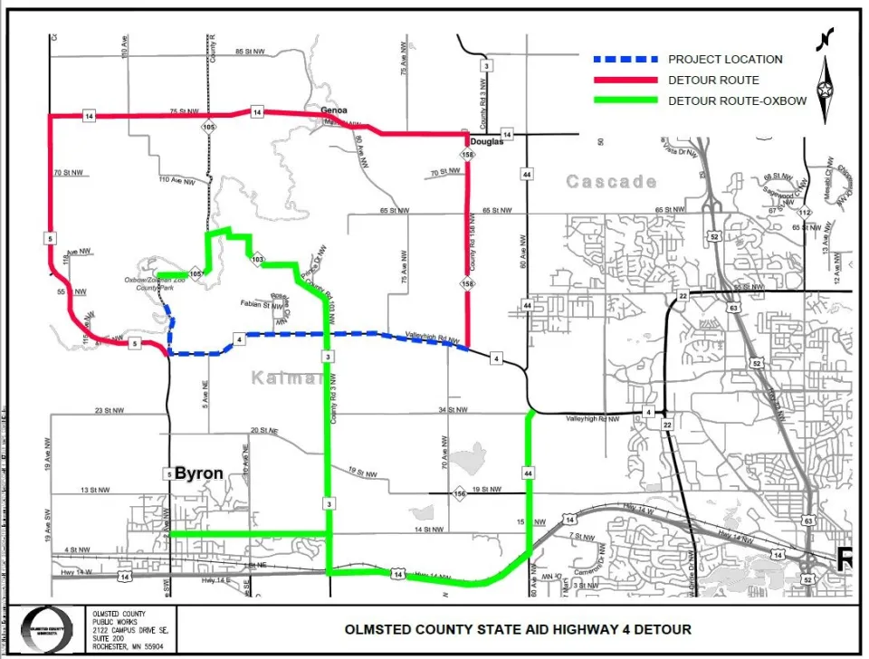 CSAH 4 Construction Map