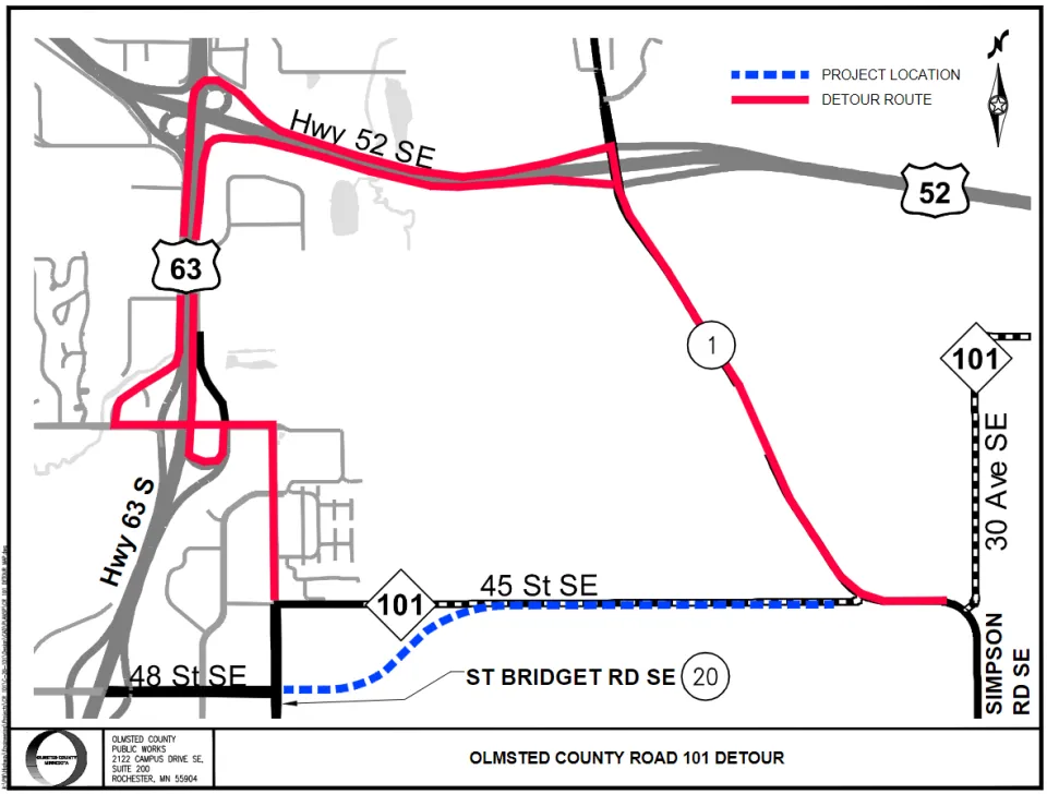 CR 101 Detour Map