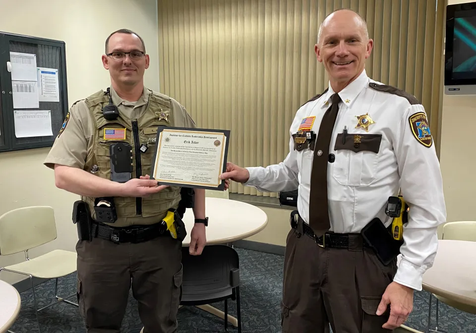 Sheriff Torgerson with Detention Deputy Erik Ickler