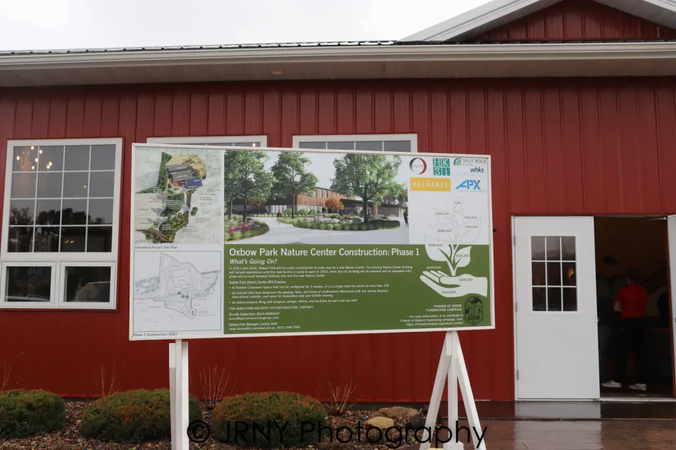 Oxbow Nature Center construction sign