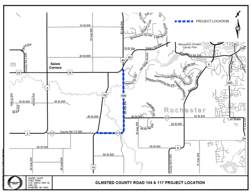 CR 104 and 117 Project Map