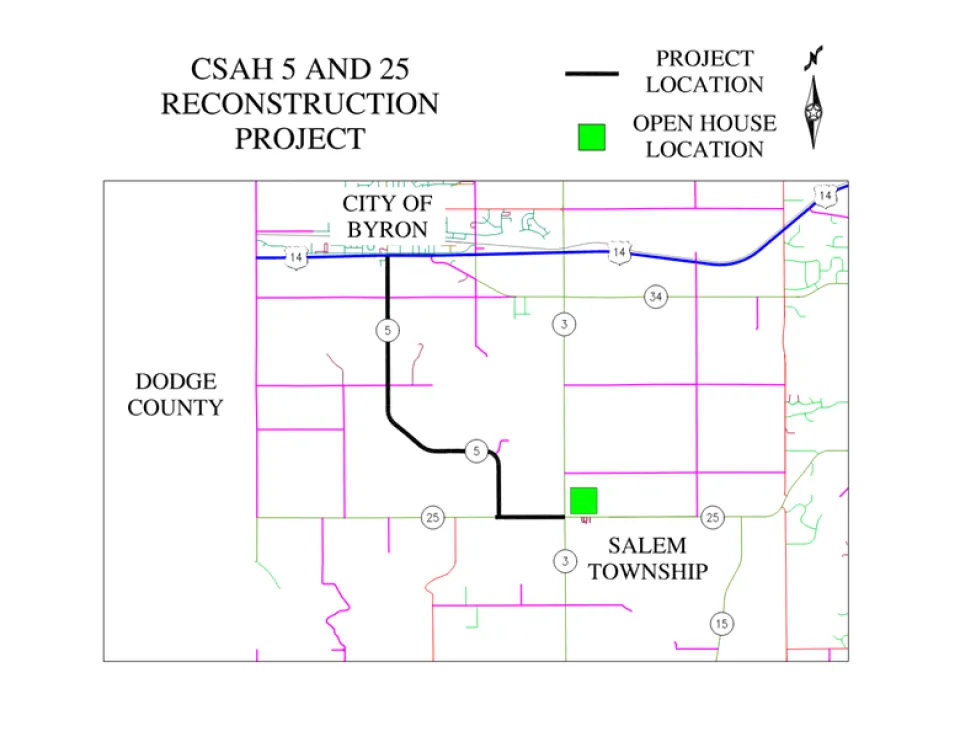 CSAH 5 and 25 project map