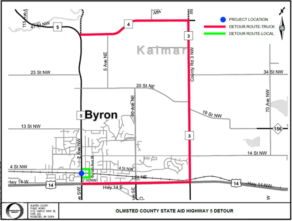 CSAH 5 Detour Map