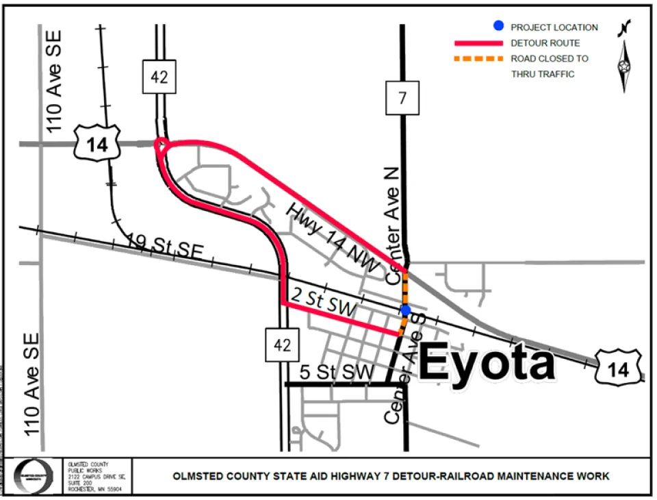 CSAH 7 Detour Map