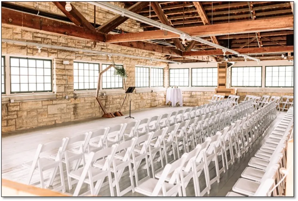 Floral Hall ceremony-style setup.