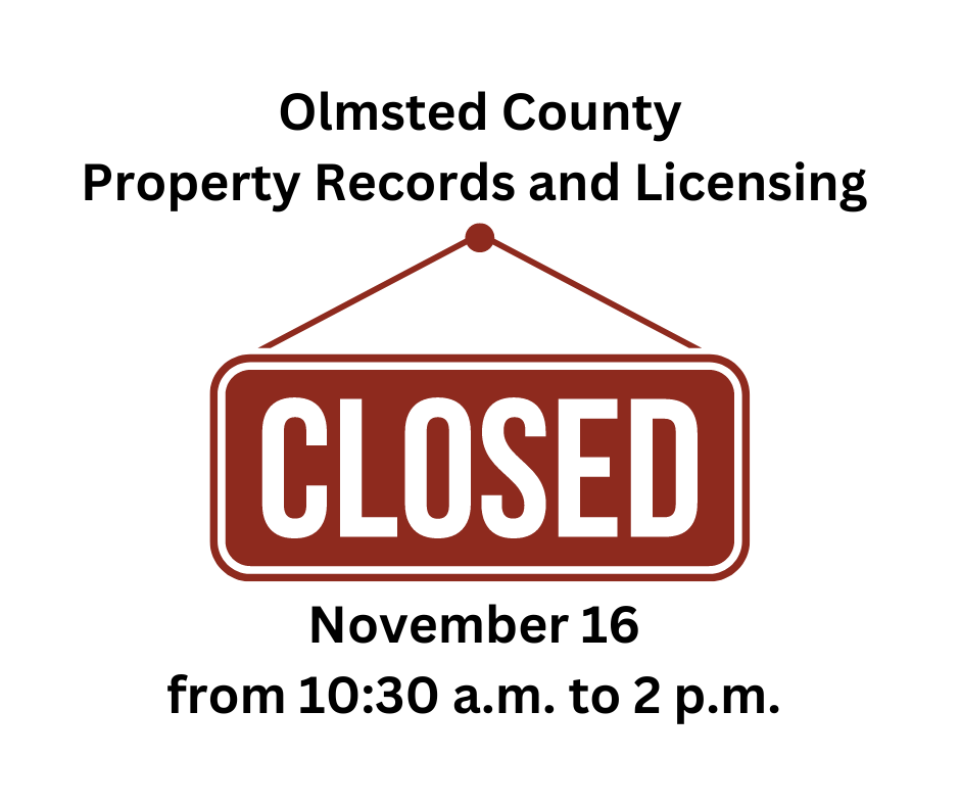 Property Records and Licensing closing for several hours on November 16