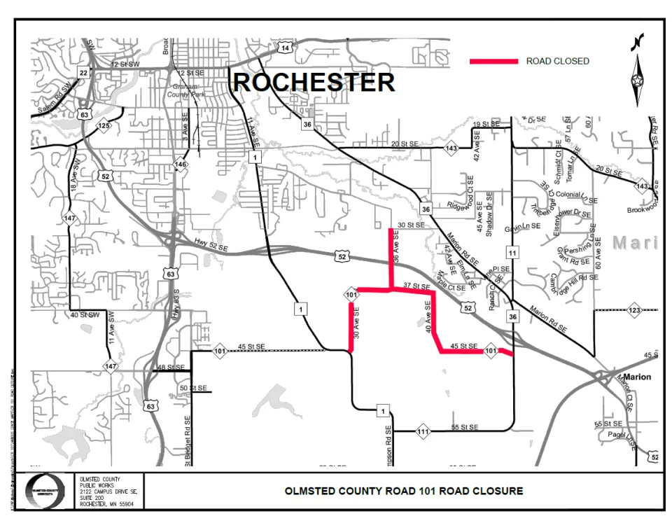 CR 101 Closure Map