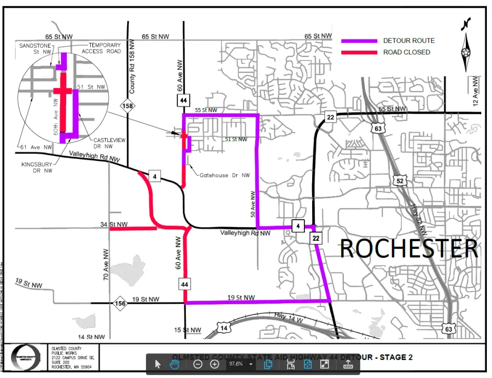 CSAH 44 Closure Map