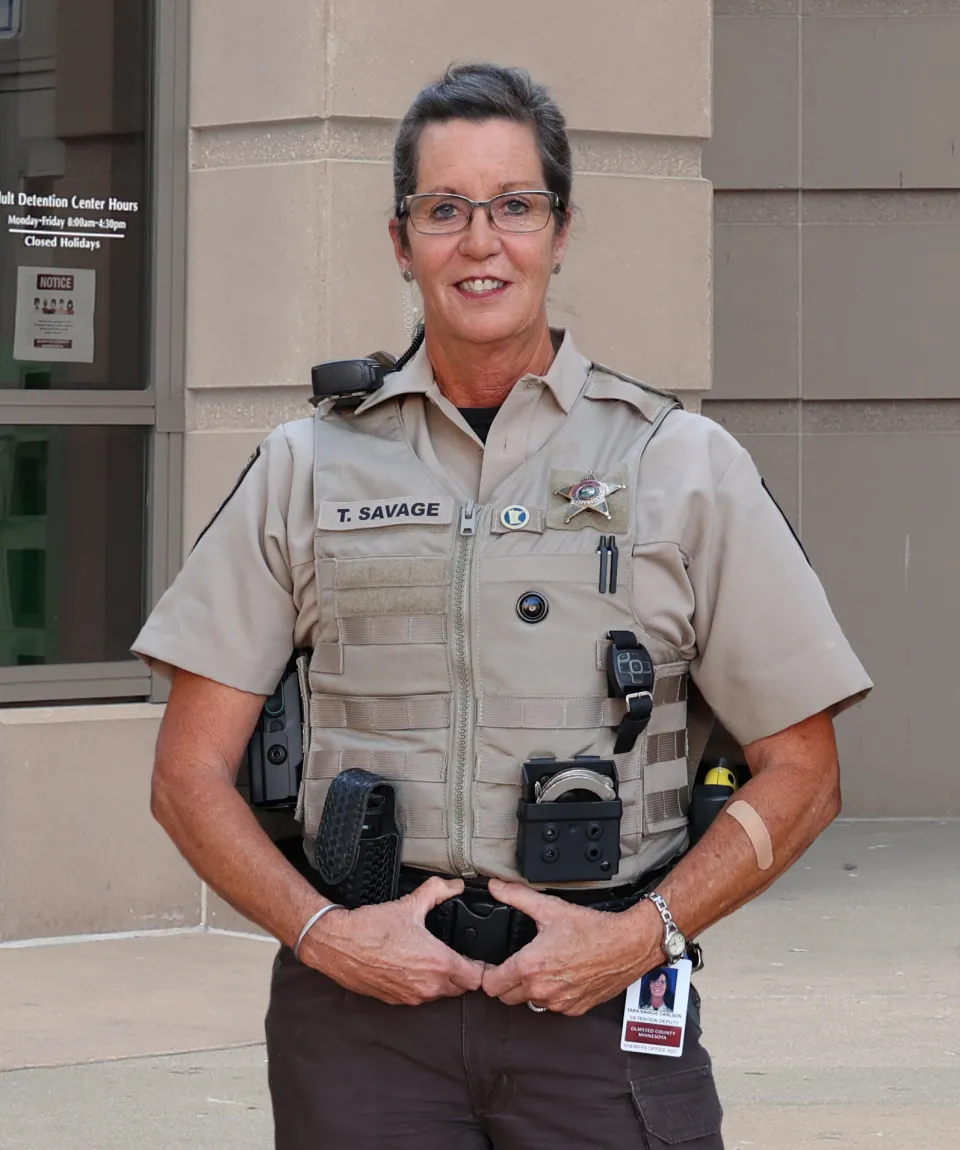 Tara Carlson standing in front of the Government Center