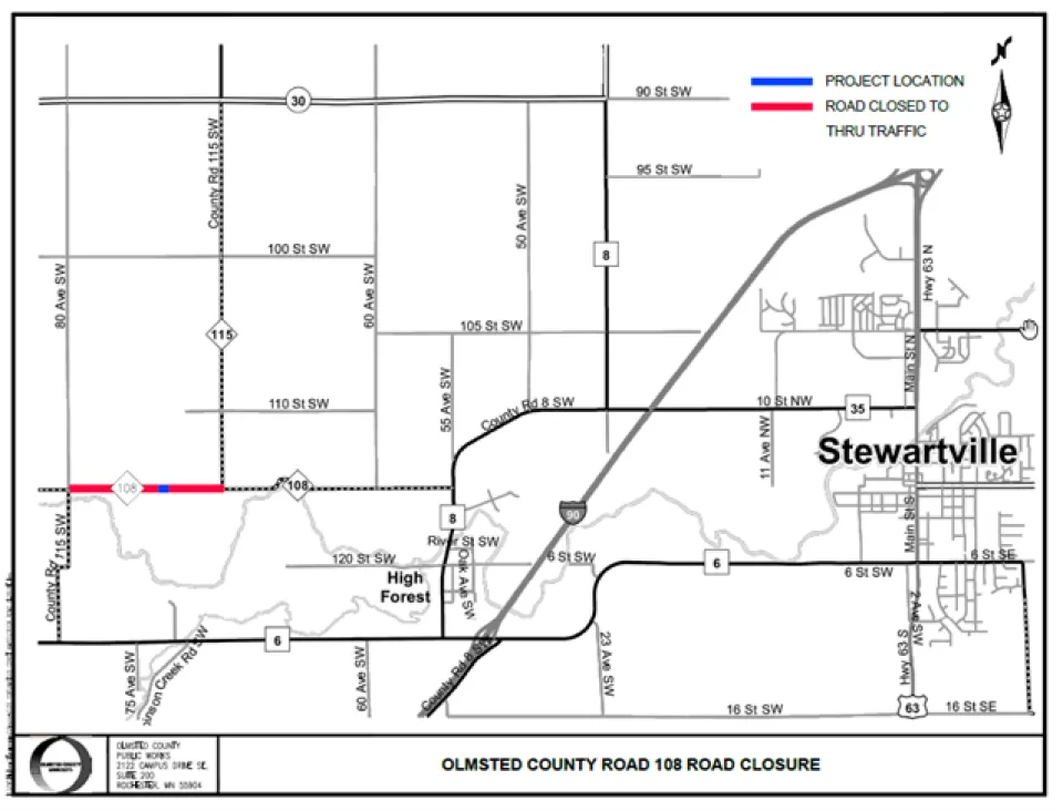 CR 108 Closure Map