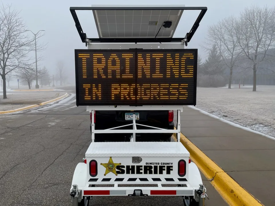 Training in Progress sign for Sheriff's Office