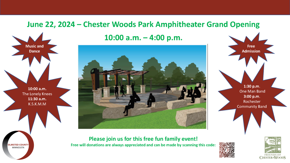 Chester Woods Park Amphitheater grand opening flyer