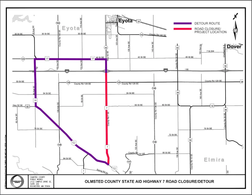 CSAH 7 Road Project Map