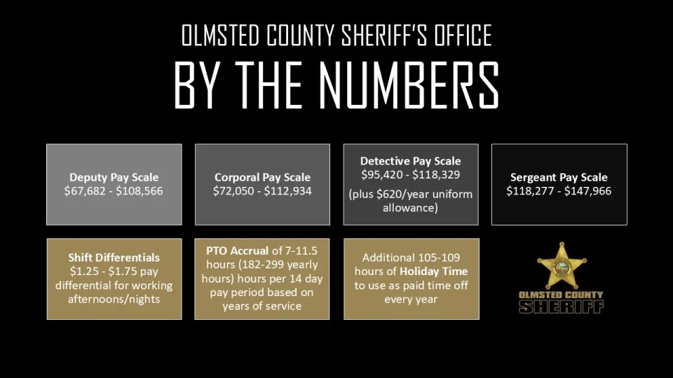 Table showing different salary scales, PTO numbers and more