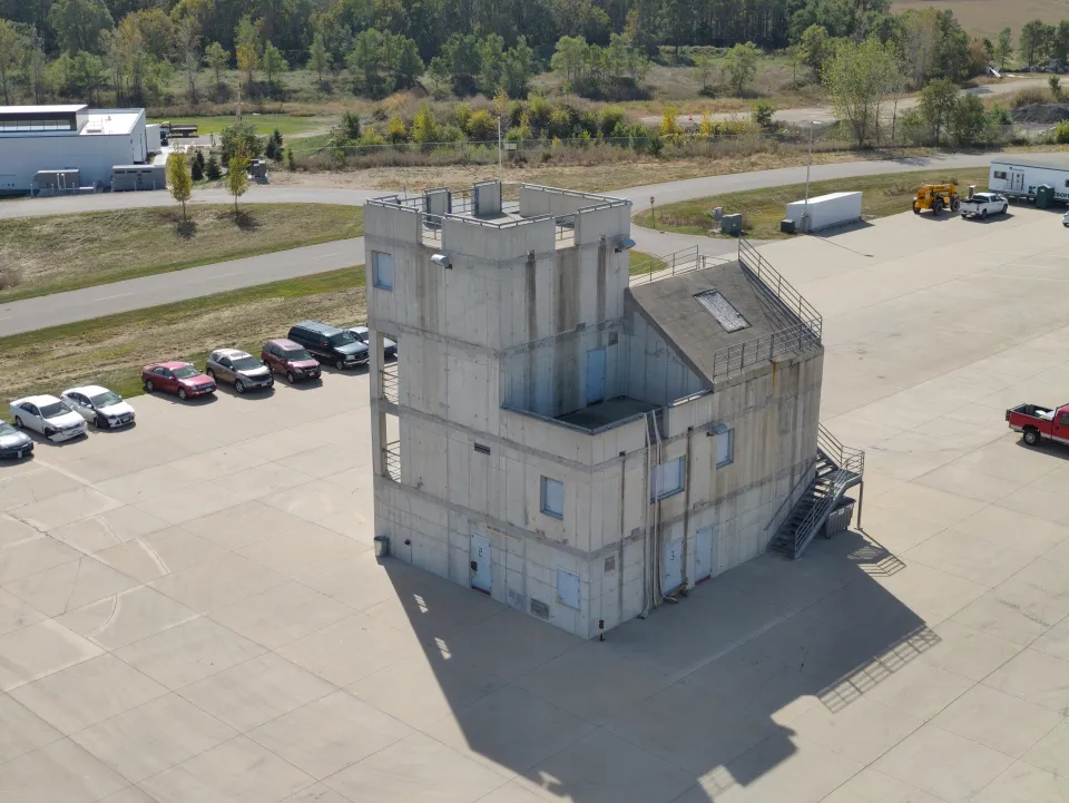 Drone photo of Tactical Tower at Training Center