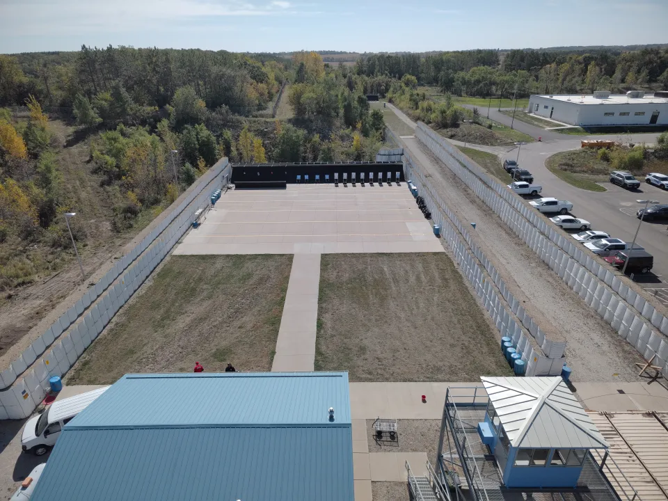 Drone photo of 50 Yard Range at Training Center