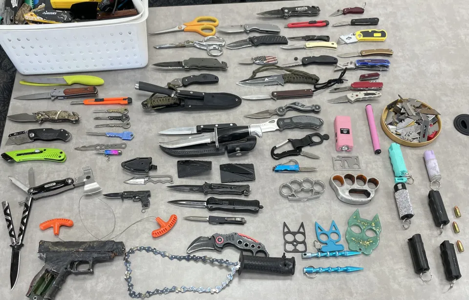 2024 Total Items seized at weapons screening