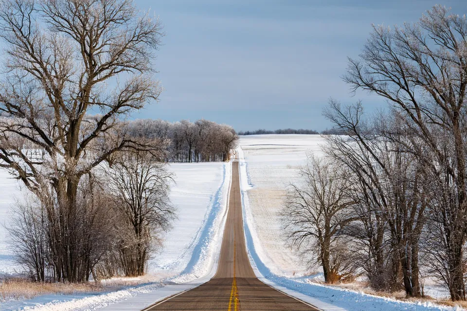 Winter Road in Minnesota